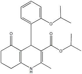 1-methylethyl 2-methyl-4-{2-[(1-methylethyl)oxy]phenyl}-5-oxo-1,4,5,6,7,8-hexahydroquinoline-3-carboxylate Struktur