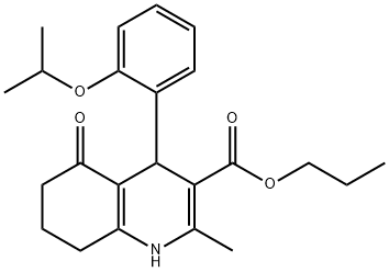 propyl 2-methyl-4-{2-[(1-methylethyl)oxy]phenyl}-5-oxo-1,4,5,6,7,8-hexahydroquinoline-3-carboxylate Struktur