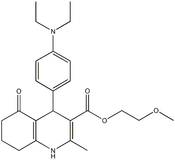 2-methoxyethyl 4-[4-(diethylamino)phenyl]-2-methyl-5-oxo-1,4,5,6,7,8-hexahydroquinoline-3-carboxylate Struktur