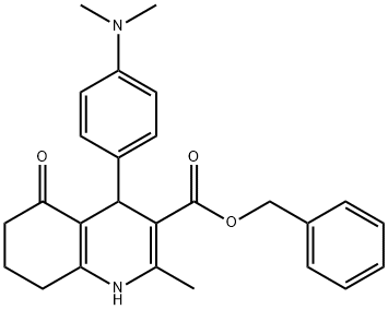 benzyl 4-[4-(dimethylamino)phenyl]-2-methyl-5-oxo-1,4,5,6,7,8-hexahydro-3-quinolinecarboxylate Struktur