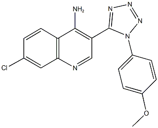 7-chloro-3-[1-(4-methoxyphenyl)-1H-tetraazol-5-yl]-4-quinolinamine Struktur