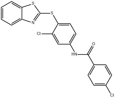 N-[4-(1,3-benzothiazol-2-ylsulfanyl)-3-chlorophenyl]-4-chlorobenzamide Struktur