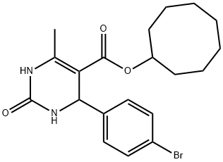 cyclooctyl 4-(4-bromophenyl)-6-methyl-2-oxo-1,2,3,4-tetrahydropyrimidine-5-carboxylate Struktur