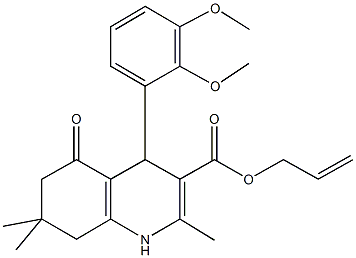 allyl 4-(2,3-dimethoxyphenyl)-2,7,7-trimethyl-5-oxo-1,4,5,6,7,8-hexahydro-3-quinolinecarboxylate Struktur