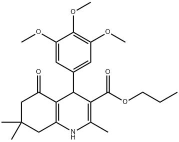 propyl 2,7,7-trimethyl-5-oxo-4-(3,4,5-trimethoxyphenyl)-1,4,5,6,7,8-hexahydro-3-quinolinecarboxylate Struktur