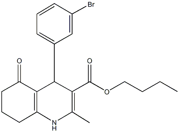 butyl 4-(3-bromophenyl)-2-methyl-5-oxo-1,4,5,6,7,8-hexahydroquinoline-3-carboxylate Struktur