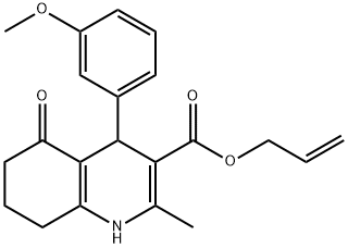 prop-2-enyl 2-methyl-4-[3-(methyloxy)phenyl]-5-oxo-1,4,5,6,7,8-hexahydroquinoline-3-carboxylate Struktur