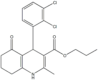 propyl 4-(2,3-dichlorophenyl)-2-methyl-5-oxo-1,4,5,6,7,8-hexahydroquinoline-3-carboxylate Struktur