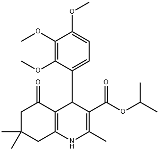 1-methylethyl 2,7,7-trimethyl-5-oxo-4-[2,3,4-tris(methyloxy)phenyl]-1,4,5,6,7,8-hexahydroquinoline-3-carboxylate Struktur