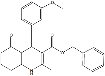 benzyl 4-(3-methoxyphenyl)-2-methyl-5-oxo-1,4,5,6,7,8-hexahydro-3-quinolinecarboxylate Struktur