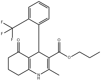 propyl 2-methyl-5-oxo-4-[2-(trifluoromethyl)phenyl]-1,4,5,6,7,8-hexahydroquinoline-3-carboxylate Struktur