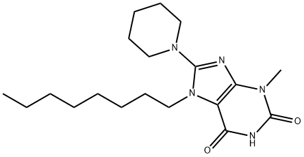 3-methyl-7-octyl-8-(1-piperidinyl)-3,7-dihydro-1H-purine-2,6-dione Struktur