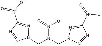 2-{[2-hydroxy-1-({5-nitro-2H-tetraazol-2-yl}methyl)-2-oxidohydrazino]methyl}-5-nitro-2H-tetraazole Struktur