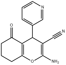 2-amino-5-oxo-4-pyridin-3-yl-5,6,7,8-tetrahydro-4H-chromene-3-carbonitrile Struktur