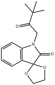 1'-(3,3-dimethyl-2-oxobutyl)-1',3'-dihydrospiro[1,3-dioxolane-2,3'-(2'H)-indole]-2'-one Struktur