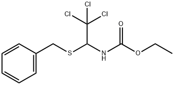 ethyl 1-(benzylsulfanyl)-2,2,2-trichloroethylcarbamate Struktur