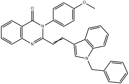 2-[2-(1-benzyl-1H-indol-3-yl)vinyl]-3-(4-methoxyphenyl)-4(3H)-quinazolinone Struktur