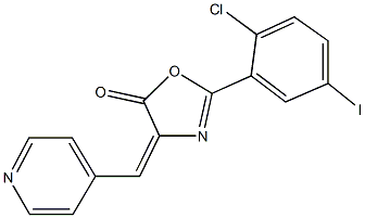 2-(2-chloro-5-iodophenyl)-4-(4-pyridinylmethylene)-1,3-oxazol-5(4H)-one Struktur