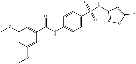 3,5-dimethoxy-N-(4-{[(5-methyl-3-isoxazolyl)amino]sulfonyl}phenyl)benzamide Struktur