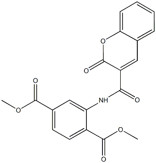 dimethyl 2-{[(2-oxo-2H-chromen-3-yl)carbonyl]amino}terephthalate Struktur