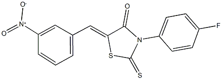 3-(4-fluorophenyl)-5-{3-nitrobenzylidene}-2-thioxo-1,3-thiazolidin-4-one Struktur