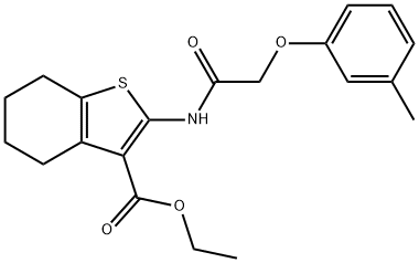 ethyl 2-{[(3-methylphenoxy)acetyl]amino}-4,5,6,7-tetrahydro-1-benzothiophene-3-carboxylate Struktur