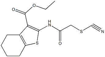 ethyl 2-{[(cyanosulfanyl)acetyl]amino}-4,5,6,7-tetrahydro-1-benzothiophene-3-carboxylate Struktur