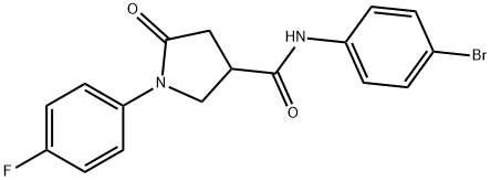 N-(4-bromophenyl)-1-(4-fluorophenyl)-5-oxo-3-pyrrolidinecarboxamide Struktur