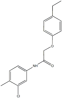 N-(3-chloro-4-methylphenyl)-2-(4-ethylphenoxy)acetamide Struktur