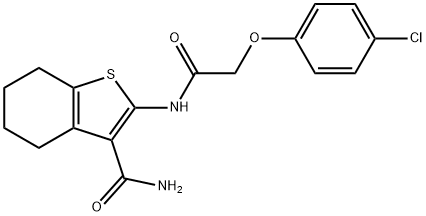 2-{[(4-chlorophenoxy)acetyl]amino}-4,5,6,7-tetrahydro-1-benzothiophene-3-carboxamide Struktur