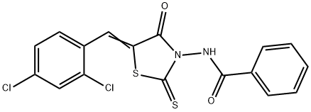 N-[5-(2,4-dichlorobenzylidene)-4-oxo-2-thioxo-1,3-thiazolidin-3-yl]benzamide Struktur