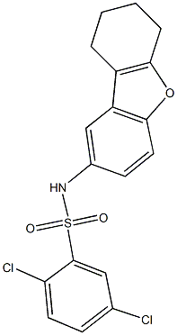 2,5-dichloro-N-(6,7,8,9-tetrahydrodibenzo[b,d]furan-2-yl)benzenesulfonamide Struktur