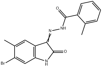 N'-(6-bromo-5-methyl-2-oxo-1,2-dihydro-3H-indol-3-ylidene)-2-methylbenzohydrazide Struktur