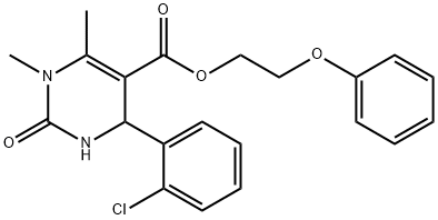 2-phenoxyethyl 4-(2-chlorophenyl)-1,6-dimethyl-2-oxo-1,2,3,4-tetrahydro-5-pyrimidinecarboxylate Struktur