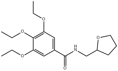 3,4,5-triethoxy-N-(tetrahydro-2-furanylmethyl)benzamide Struktur