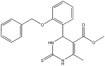 methyl 4-[2-(benzyloxy)phenyl]-6-methyl-2-thioxo-1,2,3,4-tetrahydro-5-pyrimidinecarboxylate Struktur