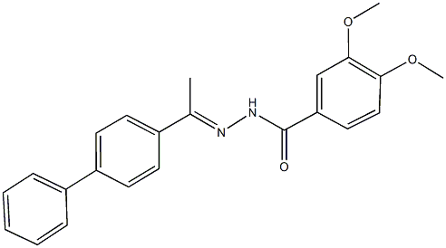 N'-(1-[1,1'-biphenyl]-4-ylethylidene)-3,4-dimethoxybenzohydrazide Struktur