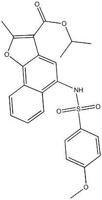 isopropyl 5-{[(4-methoxyphenyl)sulfonyl]amino}-2-methylnaphtho[1,2-b]furan-3-carboxylate Struktur