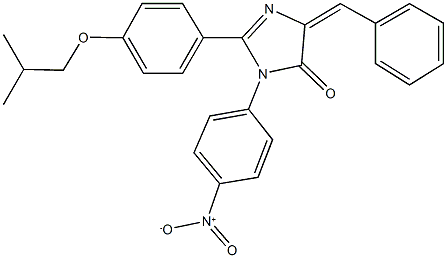 5-benzylidene-3-{4-nitrophenyl}-2-(4-isobutoxyphenyl)-3,5-dihydro-4H-imidazol-4-one Struktur