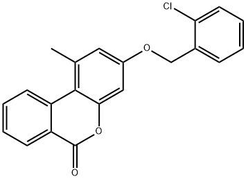 3-[(2-chlorobenzyl)oxy]-1-methyl-6H-benzo[c]chromen-6-one Struktur