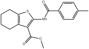 methyl 2-[(4-methylbenzoyl)amino]-4,5,6,7-tetrahydro-1-benzothiophene-3-carboxylate Struktur