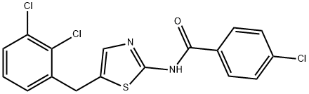 4-chloro-N-{5-[(2,3-dichlorophenyl)methyl]-1,3-thiazol-2-yl}benzamide Struktur