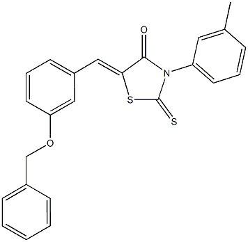 5-[3-(benzyloxy)benzylidene]-3-(3-methylphenyl)-2-thioxo-1,3-thiazolidin-4-one Struktur