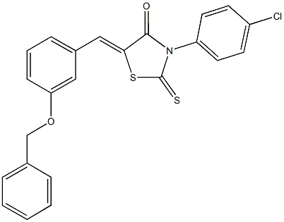 5-[3-(benzyloxy)benzylidene]-3-(4-chlorophenyl)-2-thioxo-1,3-thiazolidin-4-one Struktur