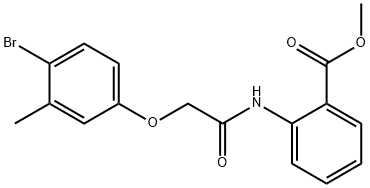 methyl 2-{[(4-bromo-3-methylphenoxy)acetyl]amino}benzoate Struktur