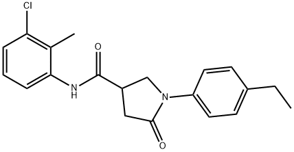 N-(3-chloro-2-methylphenyl)-1-(4-ethylphenyl)-5-oxo-3-pyrrolidinecarboxamide Struktur