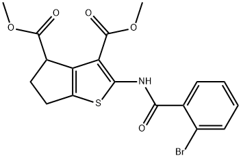 dimethyl 2-[(2-bromobenzoyl)amino]-5,6-dihydro-4H-cyclopenta[b]thiophene-3,4-dicarboxylate Struktur