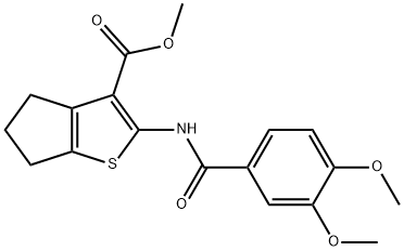 methyl 2-[(3,4-dimethoxybenzoyl)amino]-5,6-dihydro-4H-cyclopenta[b]thiophene-3-carboxylate Struktur