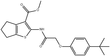 methyl 2-{[(4-tert-butylphenoxy)acetyl]amino}-5,6-dihydro-4H-cyclopenta[b]thiophene-3-carboxylate Struktur