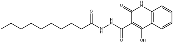 N'-decanoyl-4-hydroxy-2-oxo-1,2-dihydroquinoline-3-carbohydrazide Struktur